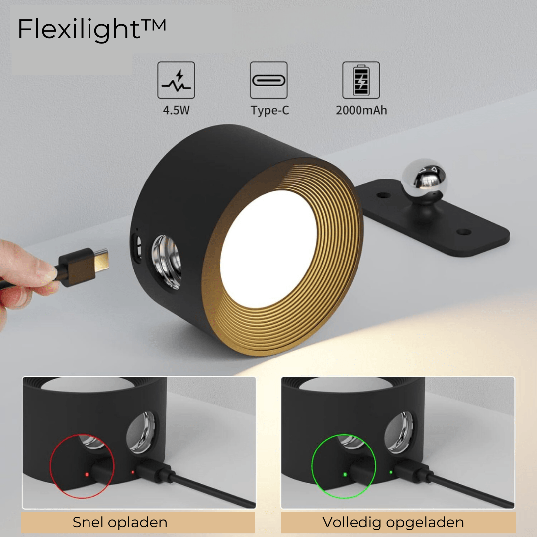 BrightBeam Cordless 360 Degree Wall Lamp Rechargeable Wireless | elesira
