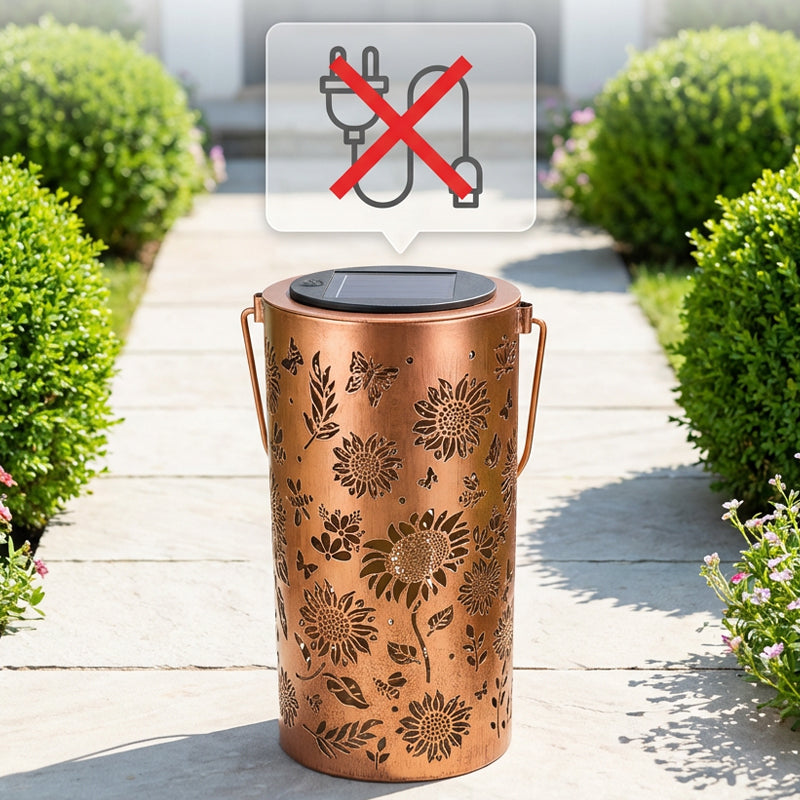 Solar garden lamp with sunflower motif | elesira