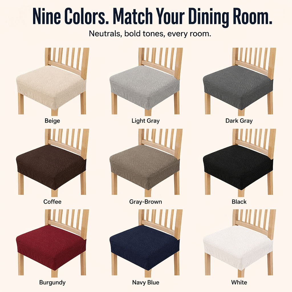SlipGuard Jacquard Chair Covers | Protect Each Chair Against Spills, Stains & Sticky Fingers | elesira
