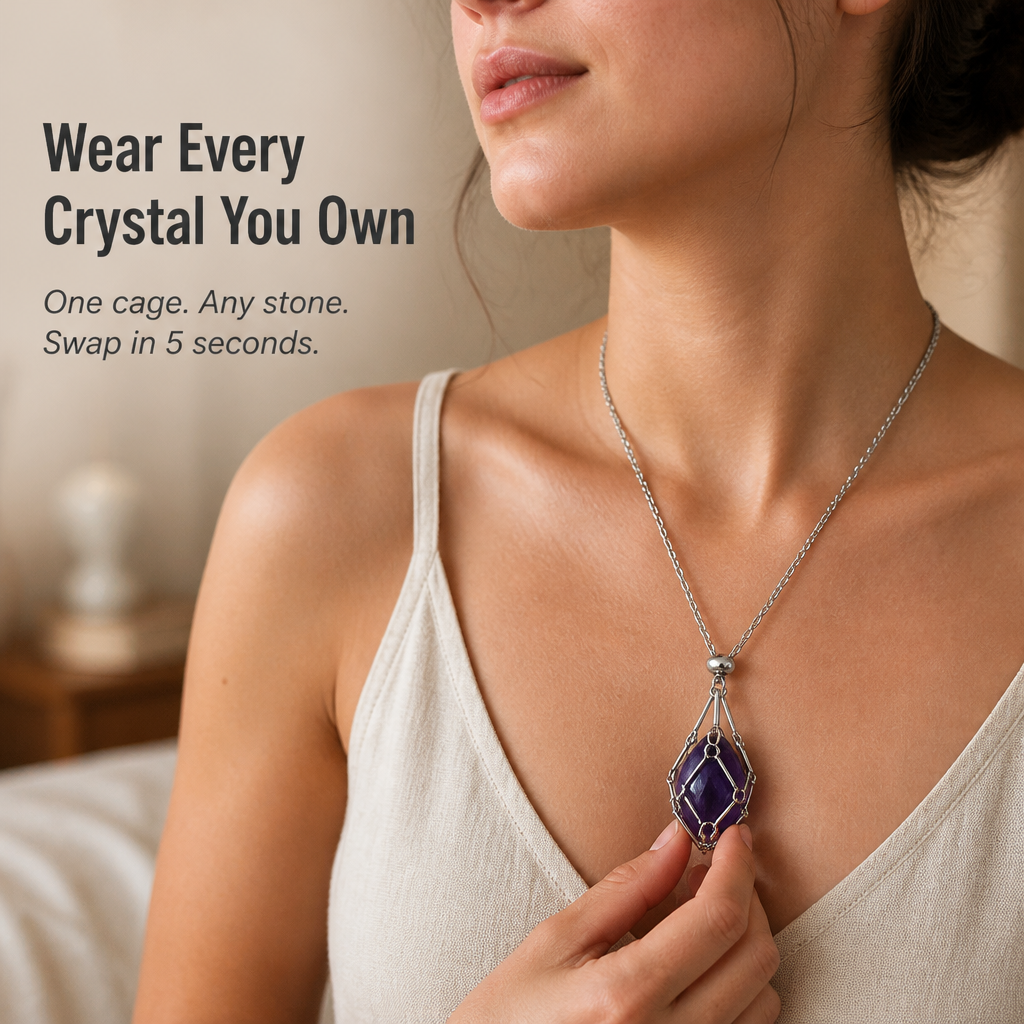 VeraMyst Crystal Cage Necklace | Instantly Wear Every Stone That Powers Your Soul | elesira