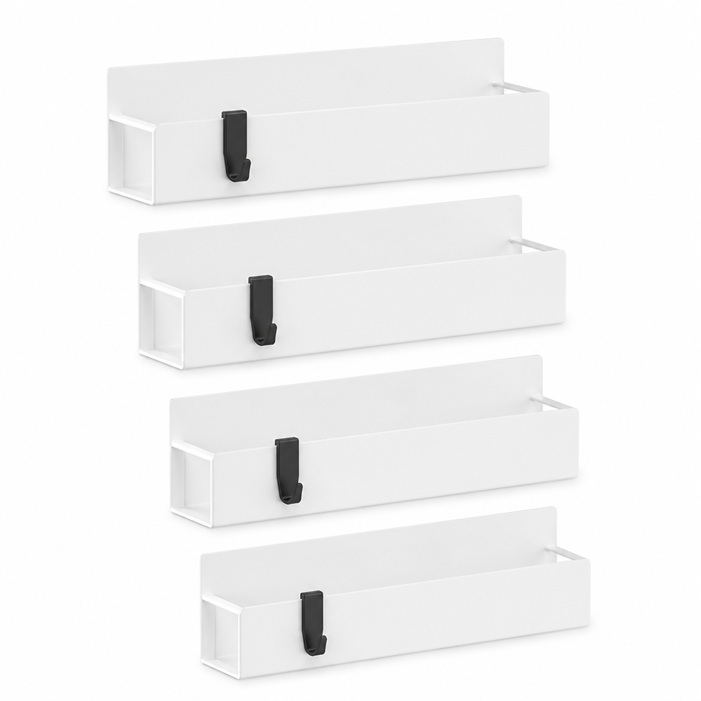 Set de suporturi magnetice pentru condimente, cu finisaj vopsit electrostatic, care economisește spațiu (set de 4) | elesira