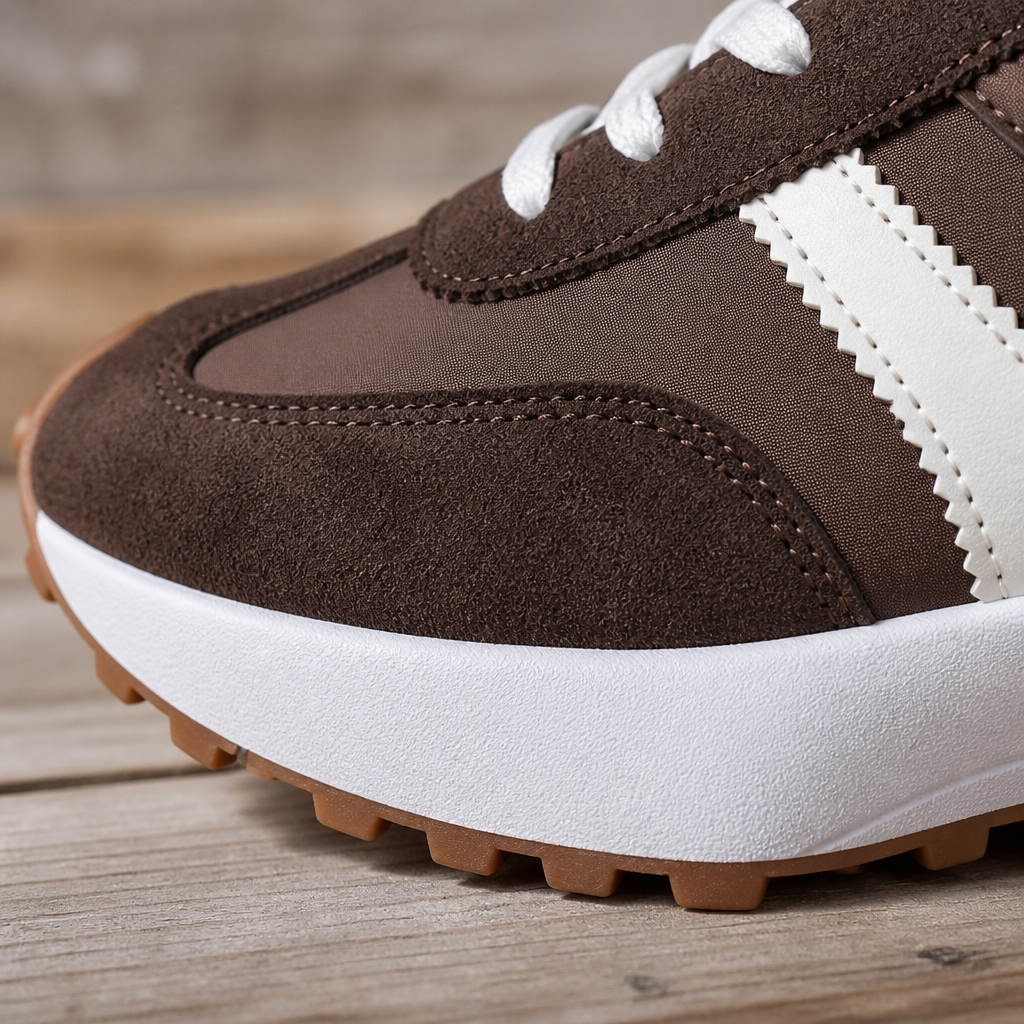VelouraStep – Sapatilhas de plataforma vintage com sola almofadada confortável | elesira