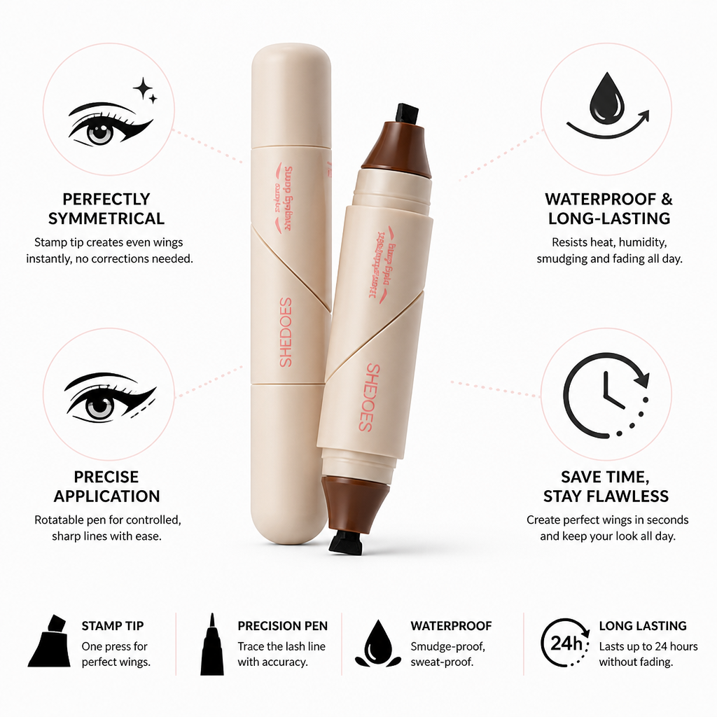 Eyeliner a penna con timbro impermeabile e anti-sbavatura | elesira