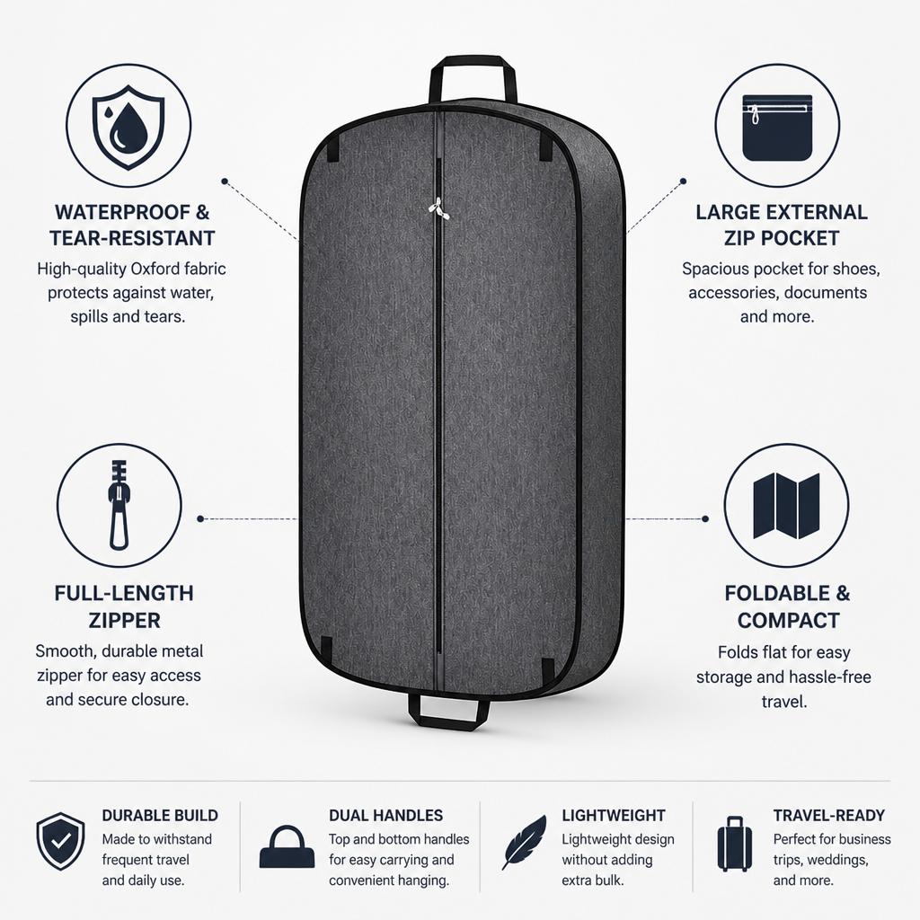 Waterproof Tear-Resistant Oxford Garment Bag | elesira