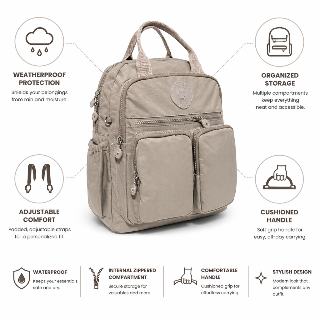 Weatherproof Multi-Compartment Backpack (Women's) | elesira
