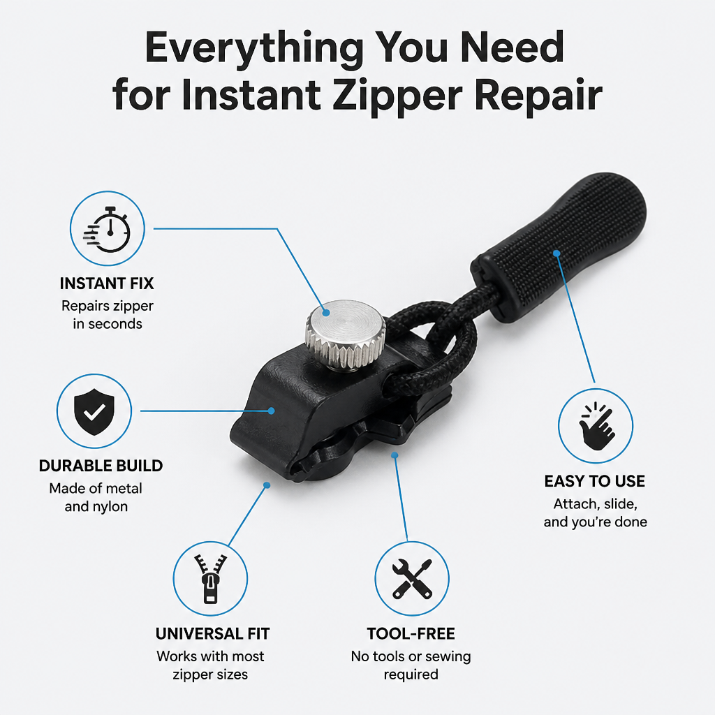 SlipFix | Bring Your Favorite Zippers Back to Life in Seconds, Hassle-Free | elesira
