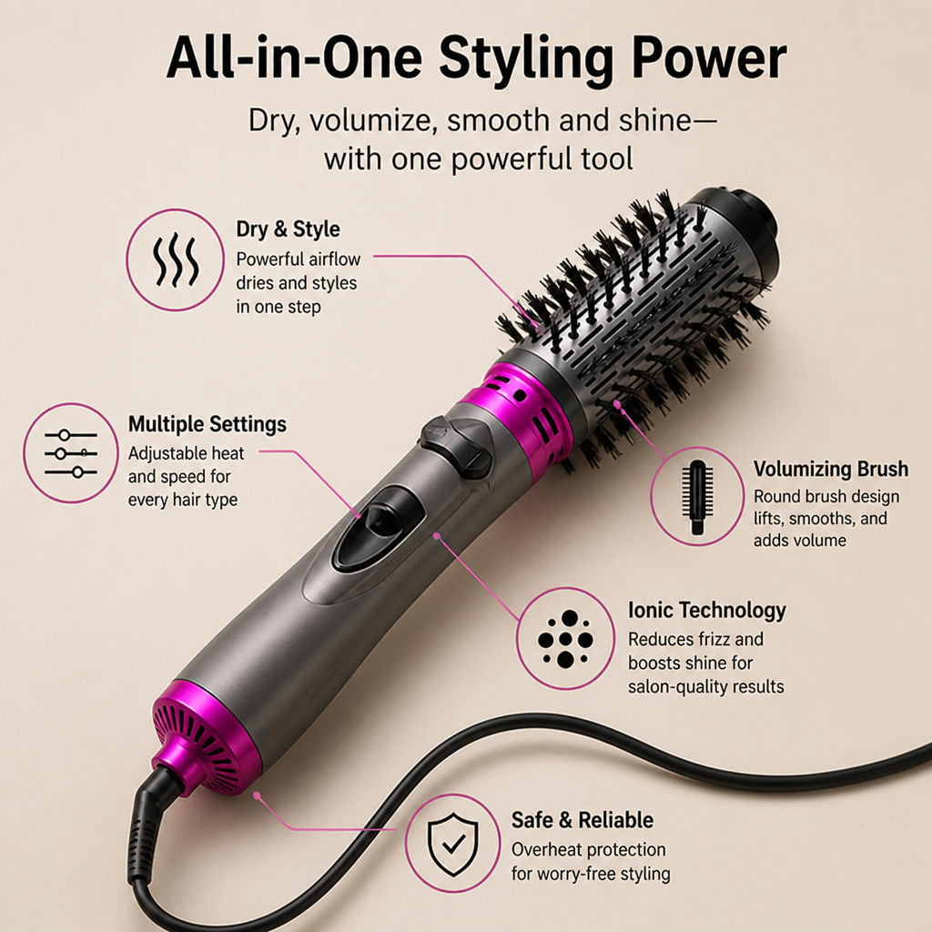 Vívora AirStyler | Vysušte, vyhlaďte a dodejte vlasům salonní objem jediným tahem | elesira