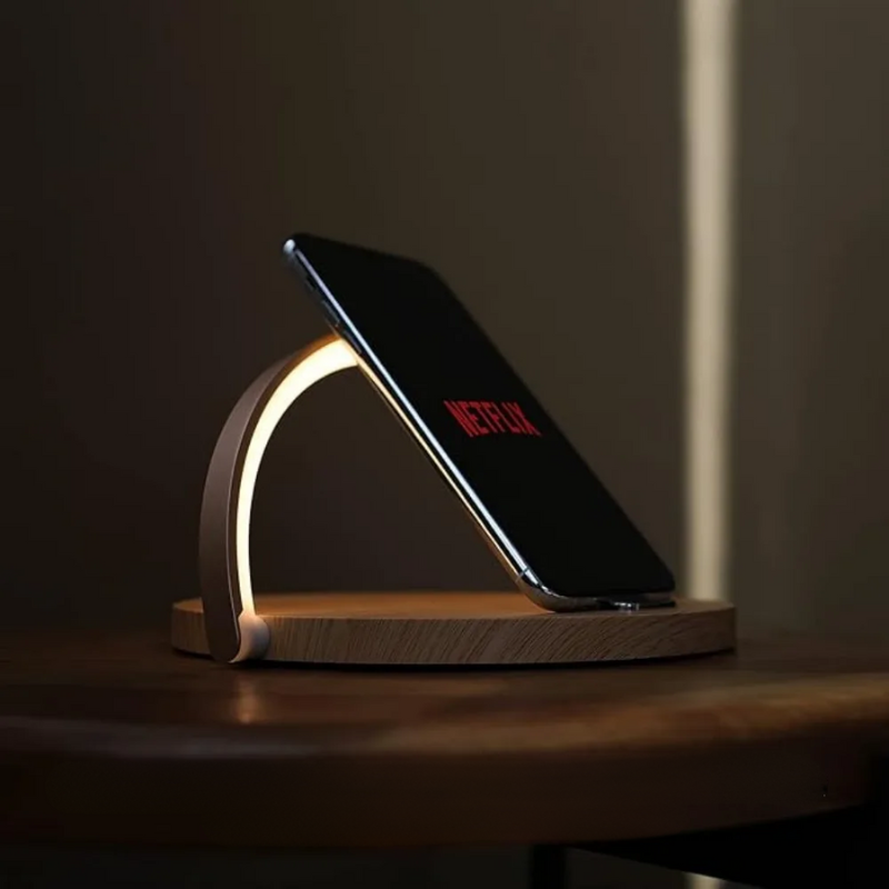 Practical - Wireless Charger 15W with Adjustable Touch Lamp for iPhone and AirPods | elesira