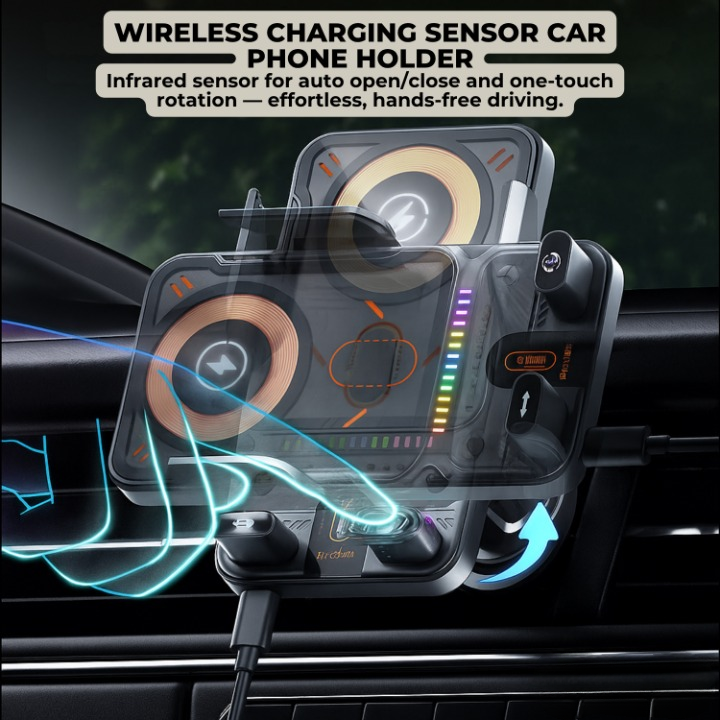 Suport auto pentru smartphone cu încărcare wireless | elesira