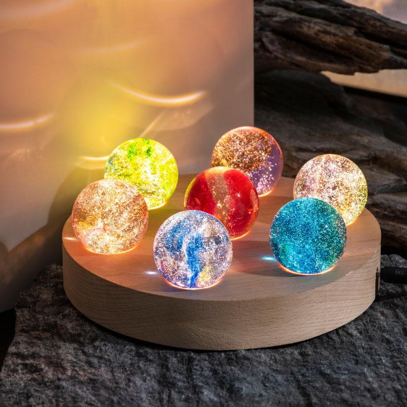 Celestial Glow Crystal Orbs – 7 Galaxy-Inspired Lights | elesira