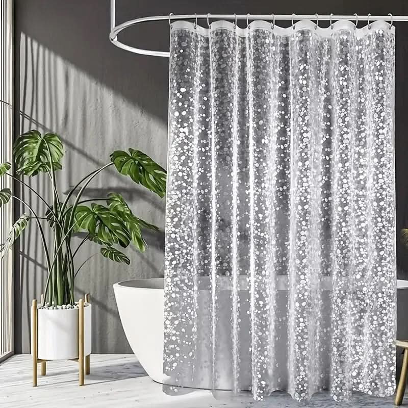 Rideau de douche étanche à motif galets – design transparent | elesira