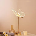 Butterfly Table Lamp LED Dimmable Button Switch Acrylic Gold | elesira