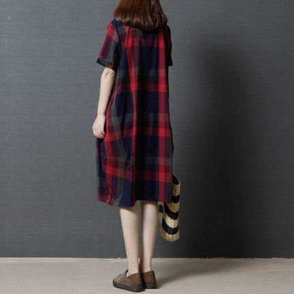 Robe Chemise Midi à Carreaux — Style Élégant Décontracté