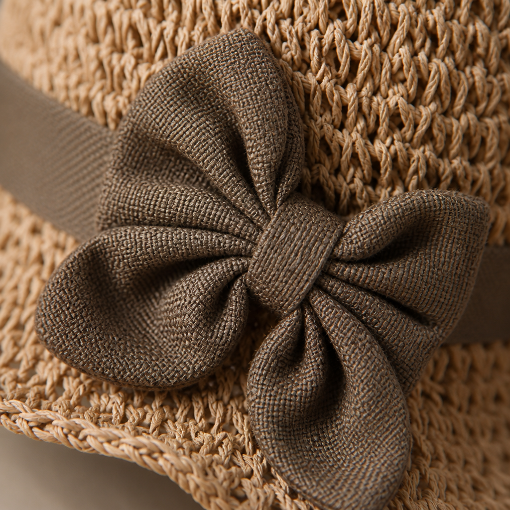 Solenza – Stylish Packable Straw Sun Hat Featuring Bow | elesira