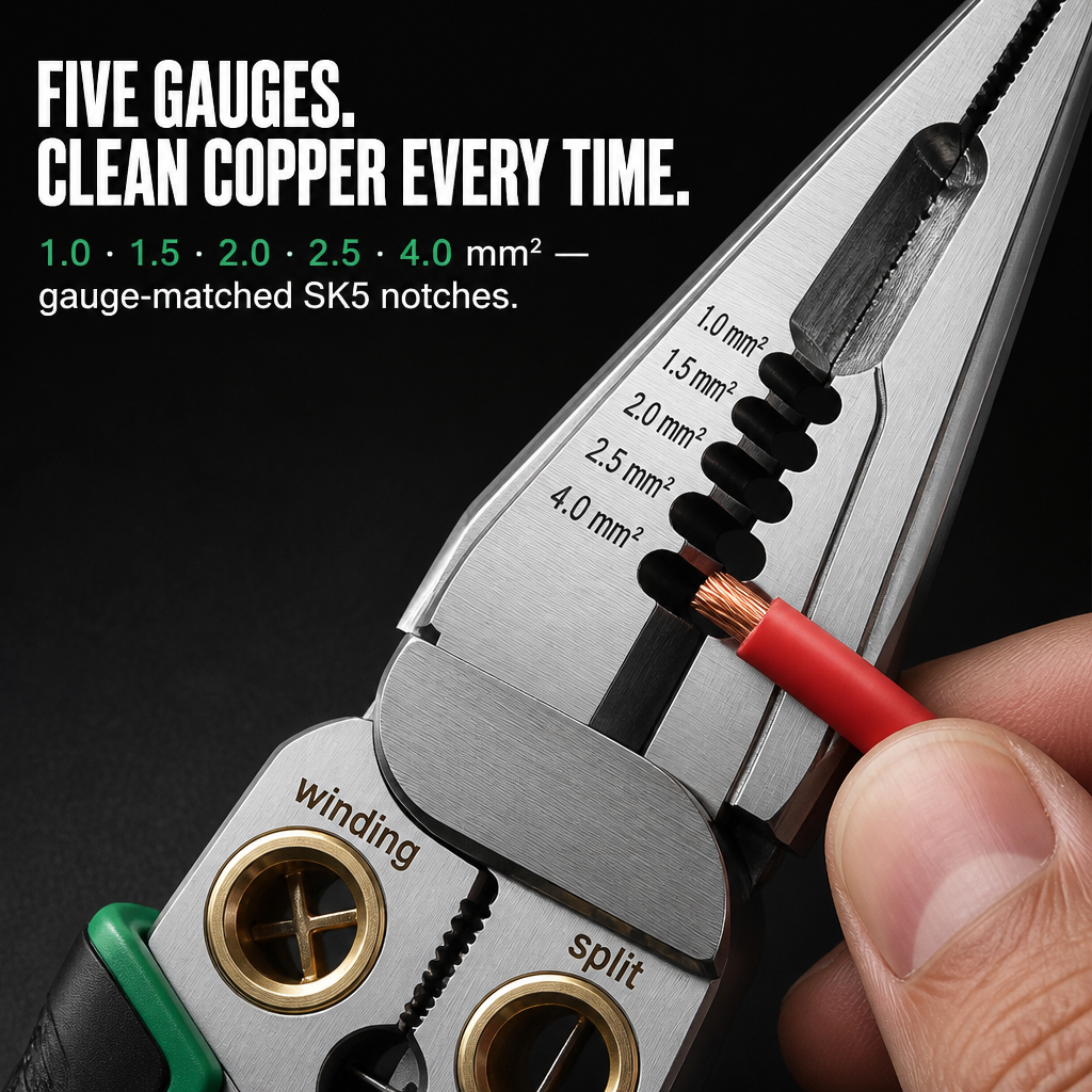 VoltEdge | Strip, Cut & Test Live Wires Without Changing Tools | elesira