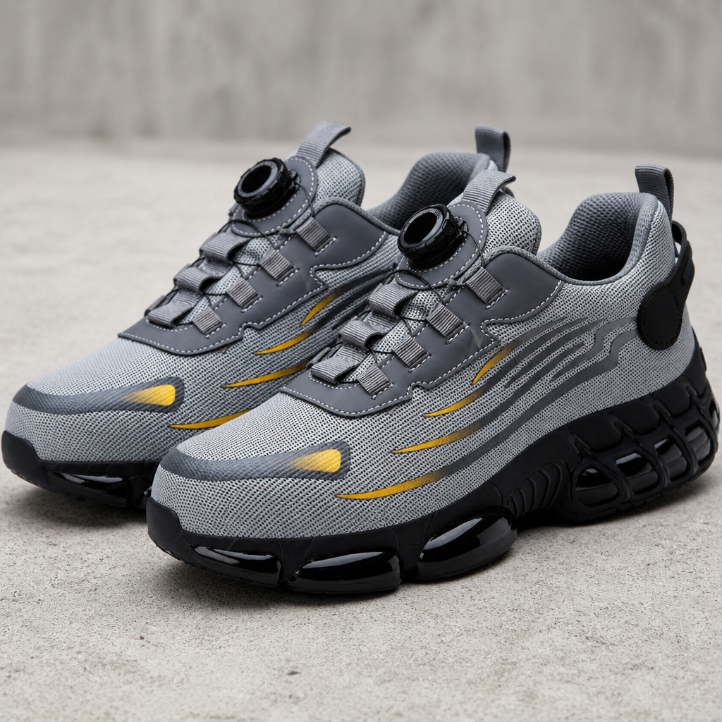 VivaStride – Steel-Toe Work Sneakers Featuring Rapid-Twist Lacing System | elesira