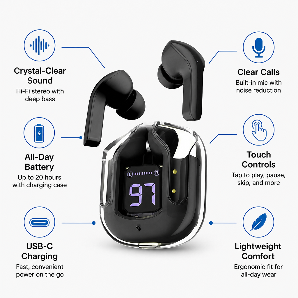 VystaTune | Lose Yourself in Crystal-Clear Sound and Unmatched Comfort All Day Long | elesira