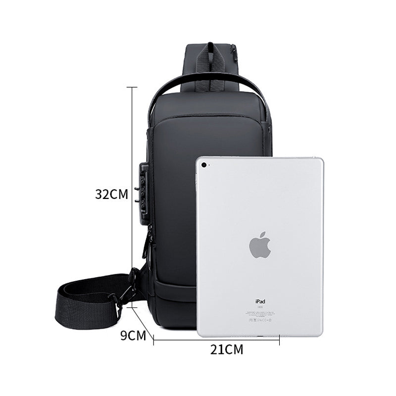 Waterproof and Theft-Resistant Shoulder Bag with USB Port | elesira