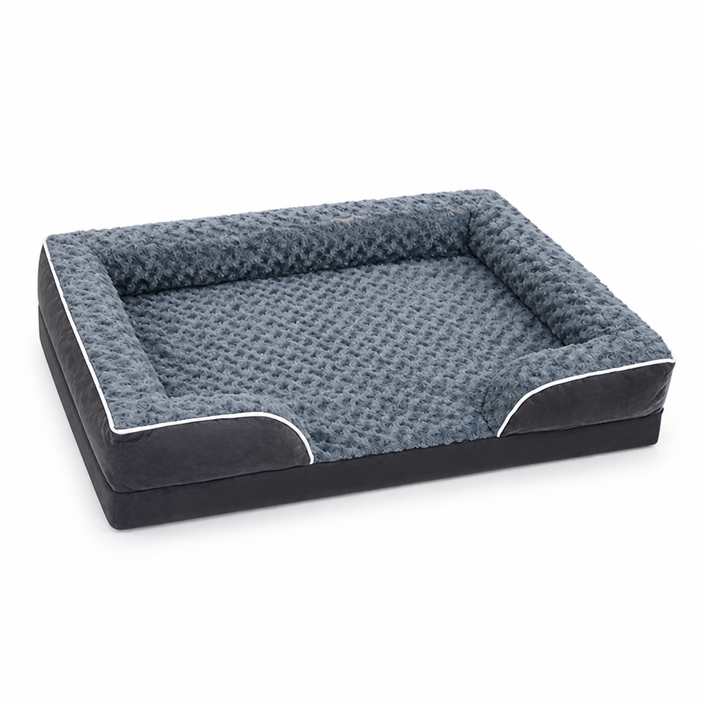Velvet Memory Foam Pet Sofa Bed (Removable Washable Cover) | elesira