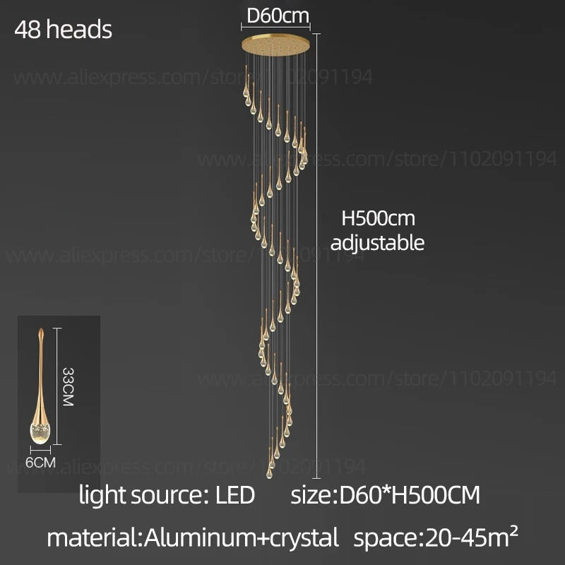 Golden Teardrop Lighting Fixture | elesira
