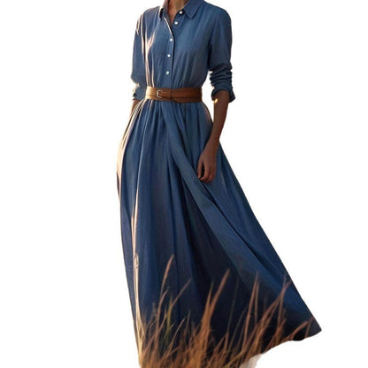 Robe Mi-longue à Manches Longues — Style Vintage Chic
