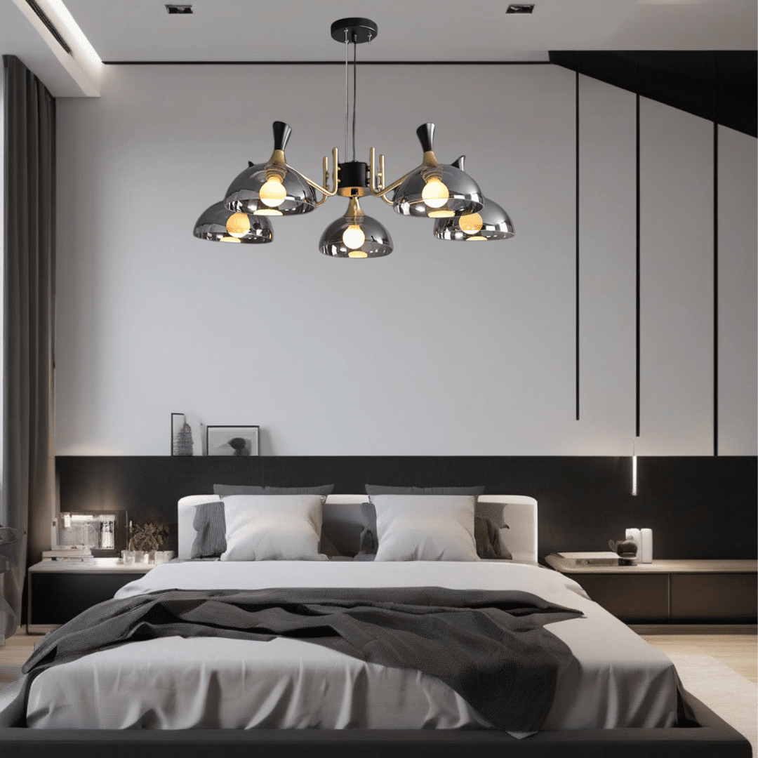 Grosvenor-musta LED-lasikattokruunu | elesira