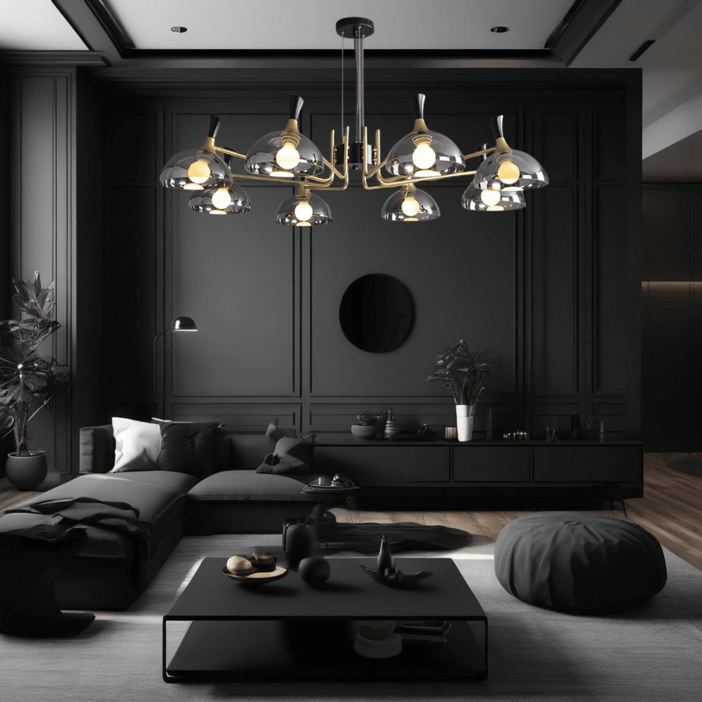 Grosvenor-musta LED-lasikattokruunu | elesira