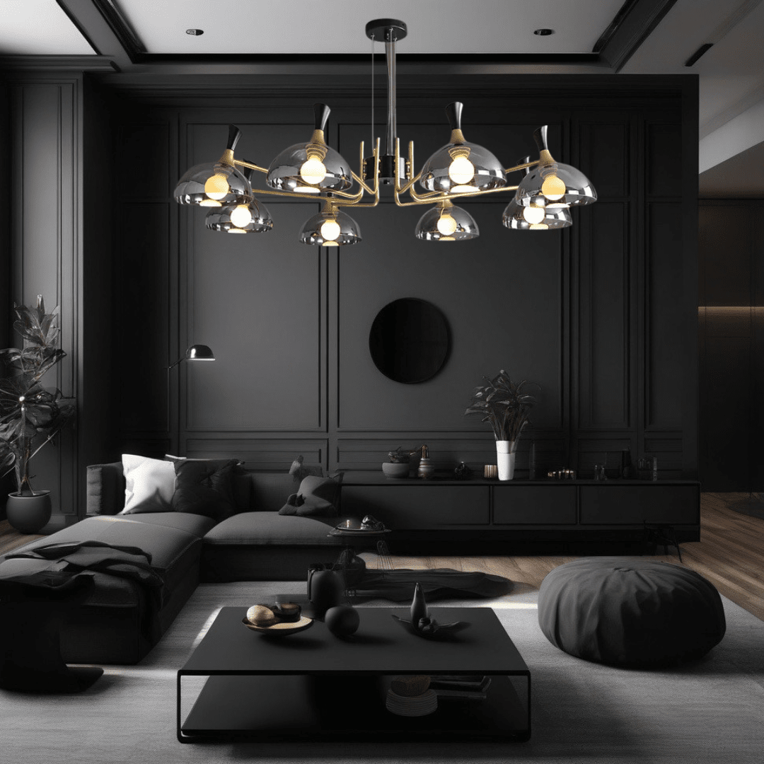 Grosvenor-musta LED-lasikattokruunu | elesira