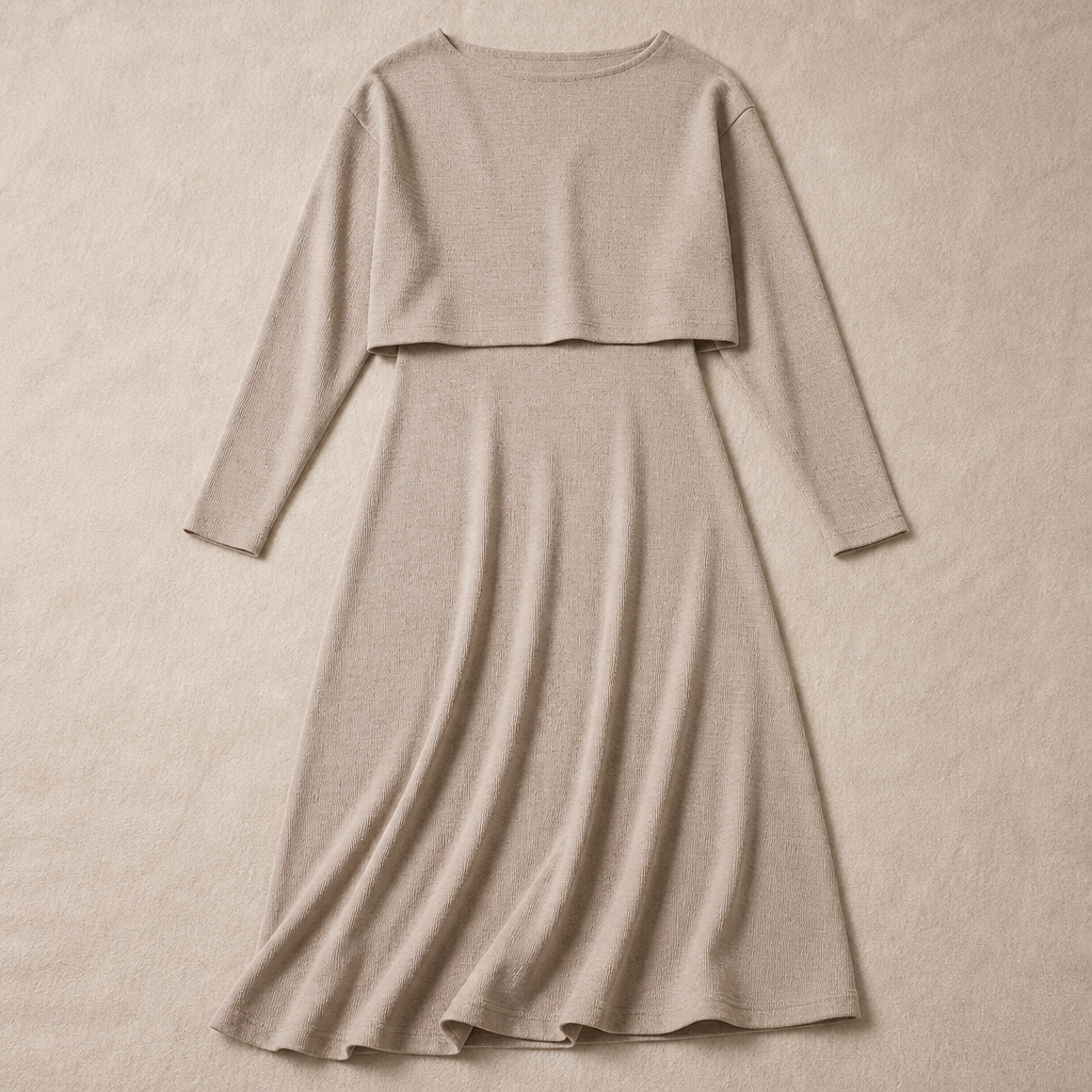 VivaBella – Elegantes zweiteiliges Strickset mit asymmetrischem One-Shoulder-Oberteil | elesira