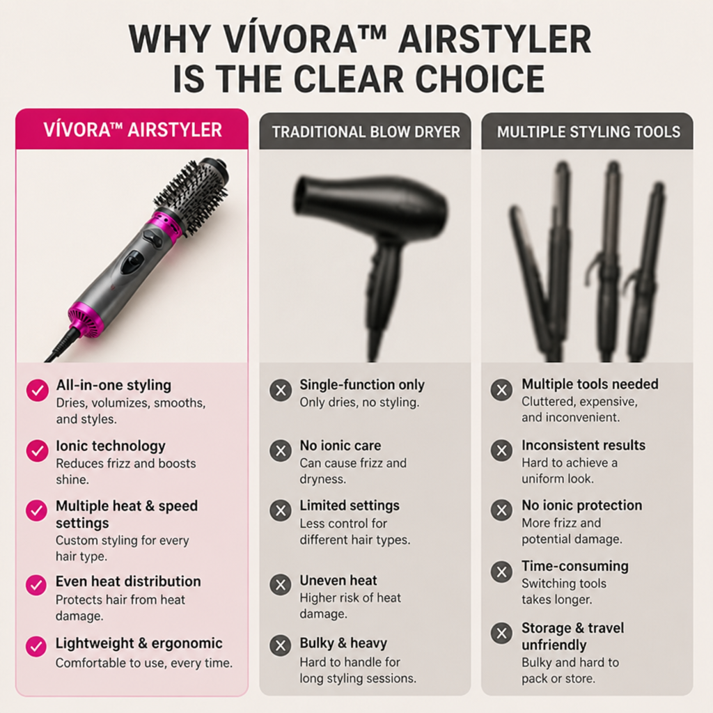 Vívora AirStyler | Vysušte, vyhlaďte a dodejte vlasům salonní objem jediným tahem | elesira