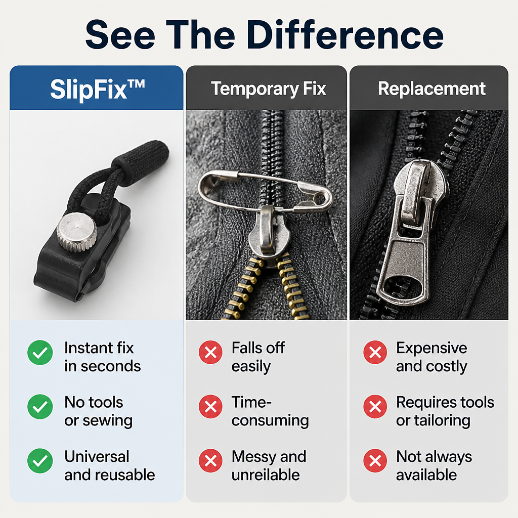 SlipFix | Bring Your Favorite Zippers Back to Life in Seconds, Hassle-Free | elesira