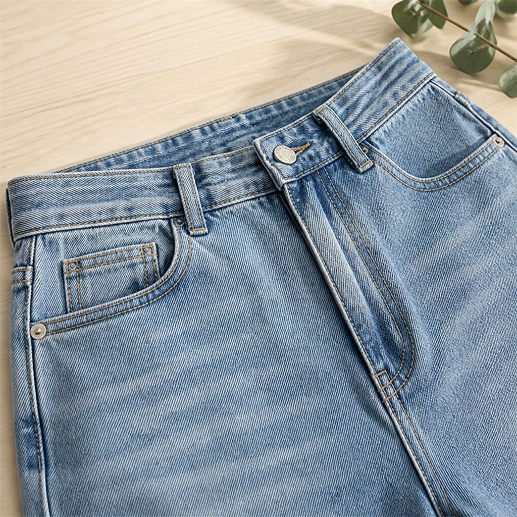 Vérova – Vintage jeans med høyt liv og vide ben, uten glippe i midjen | elesira