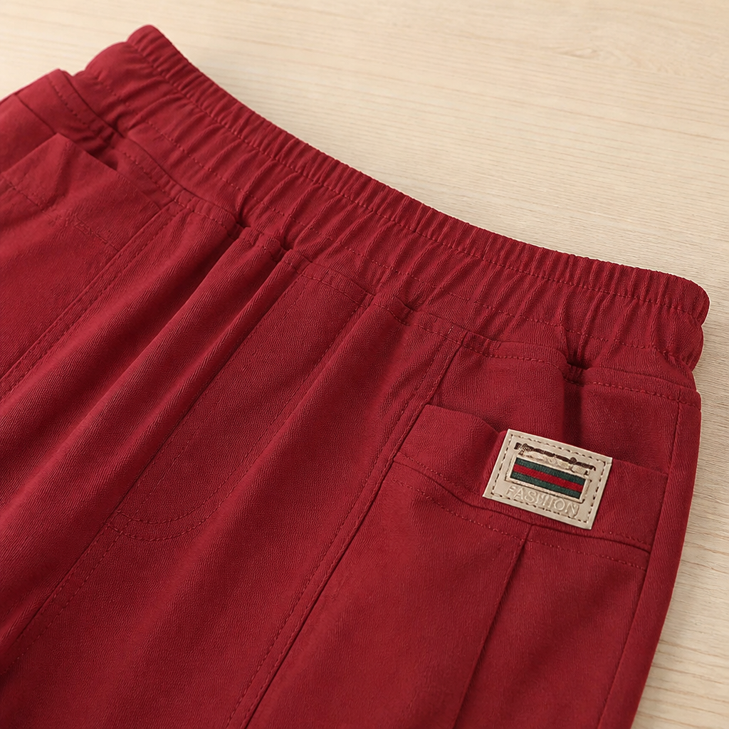 VeloraEase – Relaxed Tapered Cotton Pants with Elastic Comfort Waist | elesira