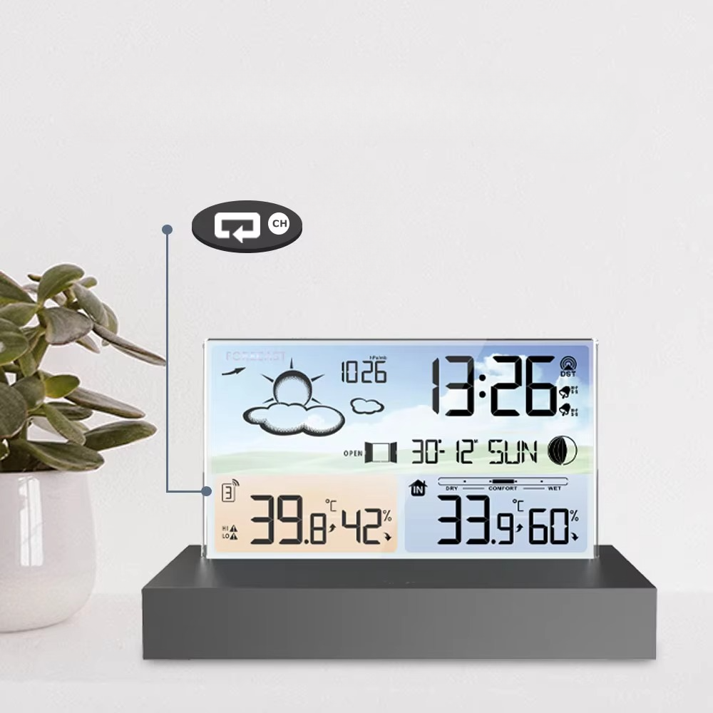 Horloge de bureau intelligente en acrylique avec alarme et affichage de la température | elesira