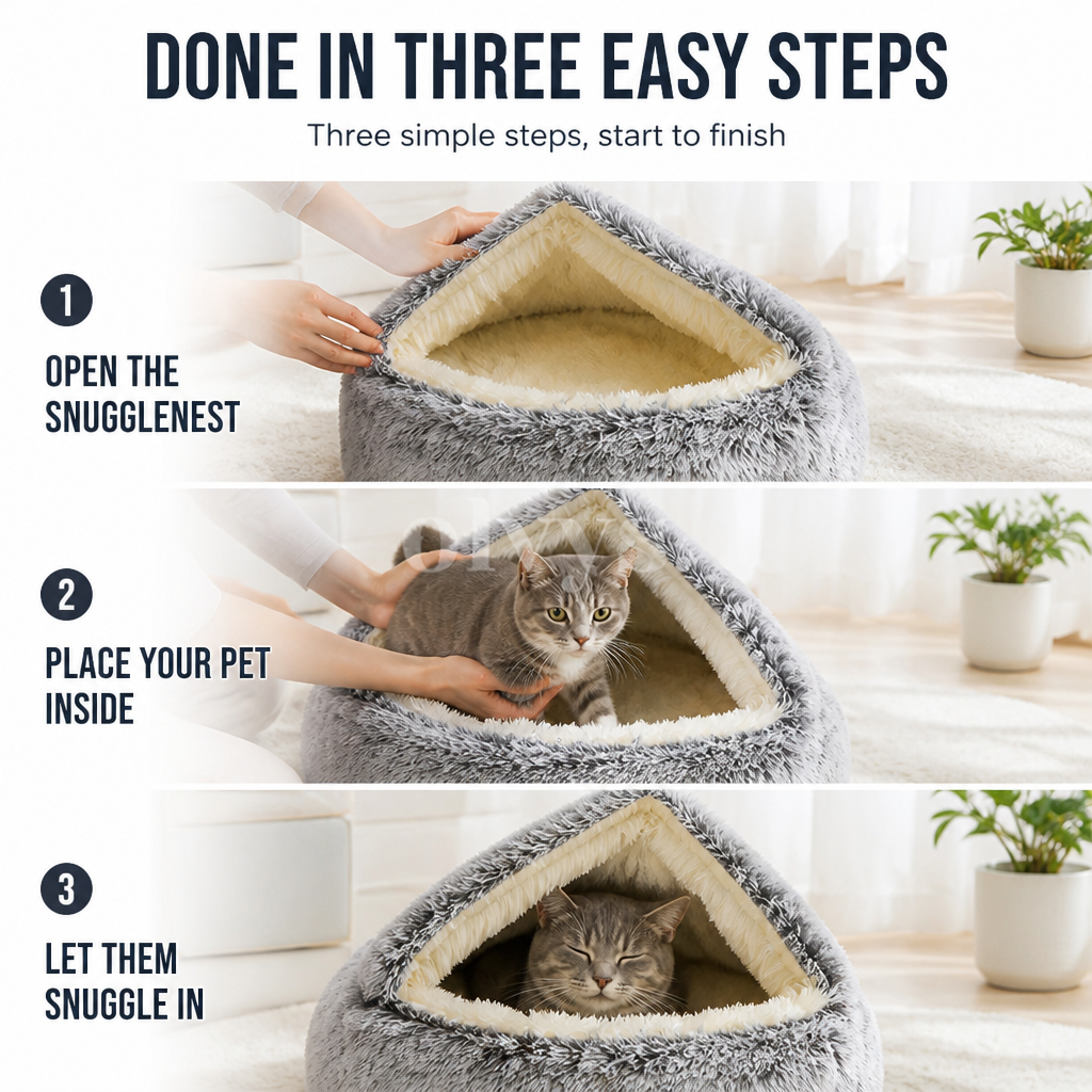 SnuggleNest | The Cozy Hug That Calms Your Pet to Deep, Dreamy Sleep | elesira