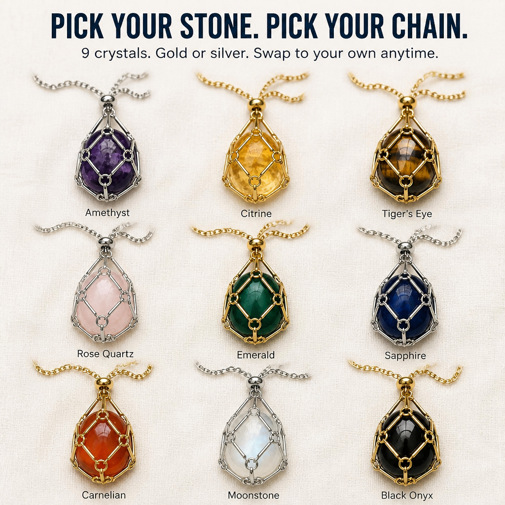 VeraMyst Crystal Cage Necklace | Instantly Wear Every Stone That Powers Your Soul | elesira