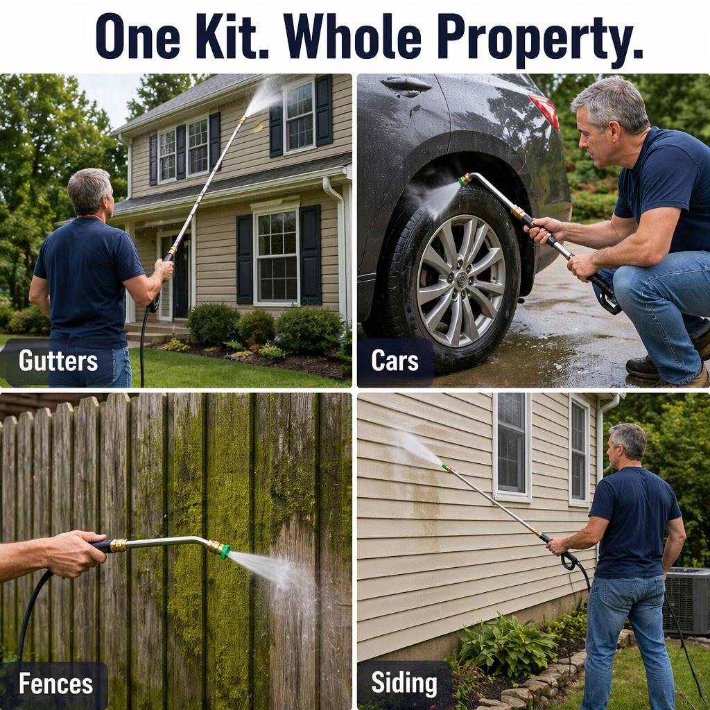 SkySweep | Blast Away Gutters, Siding & Second-Story Grime Without Ladder Climbing | elesira