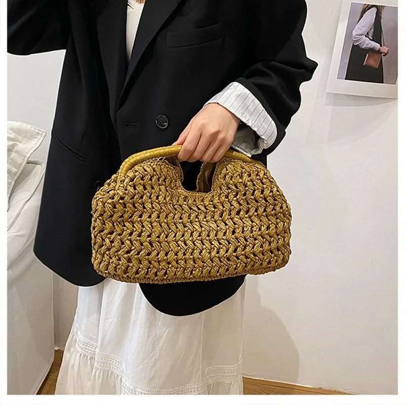 Sac bandoulière en raphia tressé au design élégant | elesira
