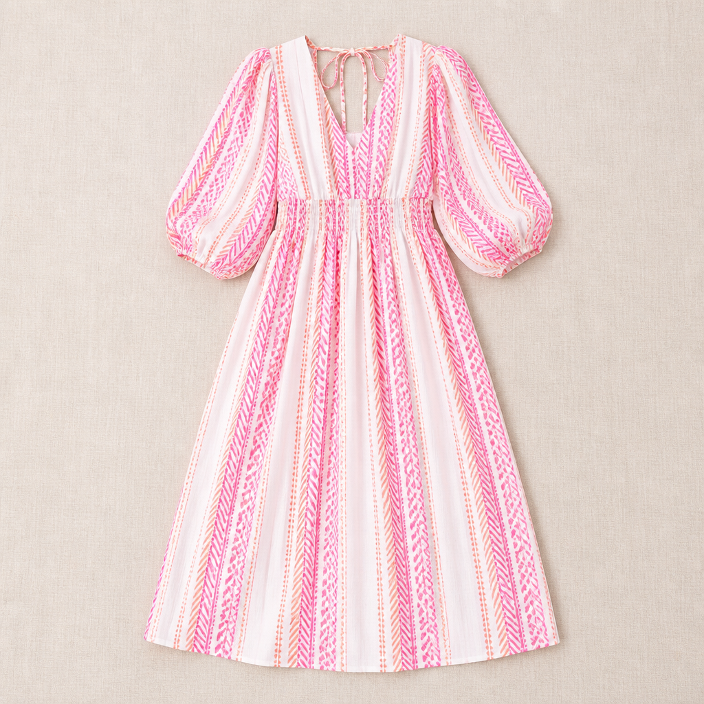 Robe midi à imprimé animalier VeloraCharm | Révélez une assurance naturelle et une coupe impeccable toute la journée | elesira