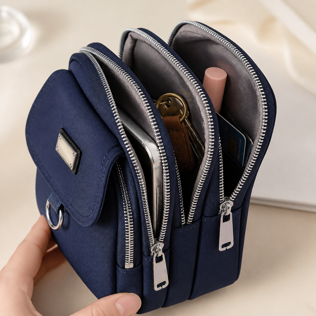 VeloTrek – Bolso bandolera compacto de Oxford resistente a la intemperie con triple cierre