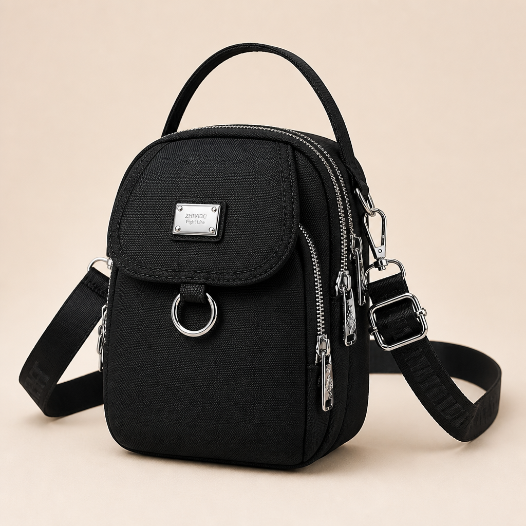 VeloTrek – Bolso bandolera compacto de Oxford resistente a la intemperie con triple cierre