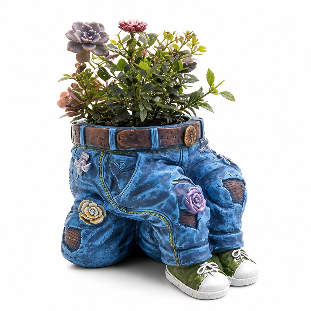 Jardinera de vaqueros de resina 3D resistente a la intemperie | elesira