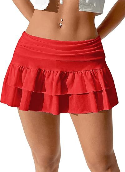 Mini Jupe Plissée Superposée - Taille Basse