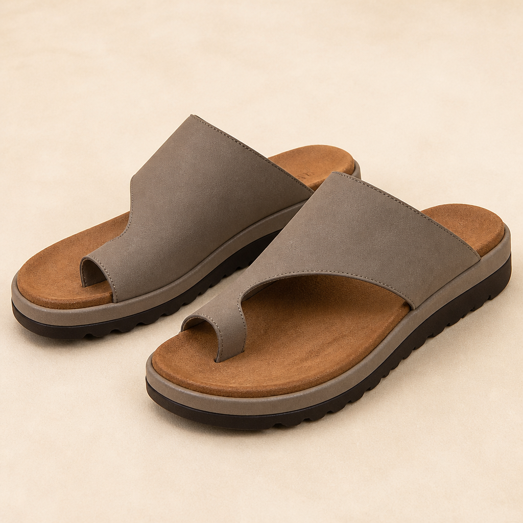 Solivra – Wedge Sandals for Bunion Relief with Toe-Aligning Strap | elesira