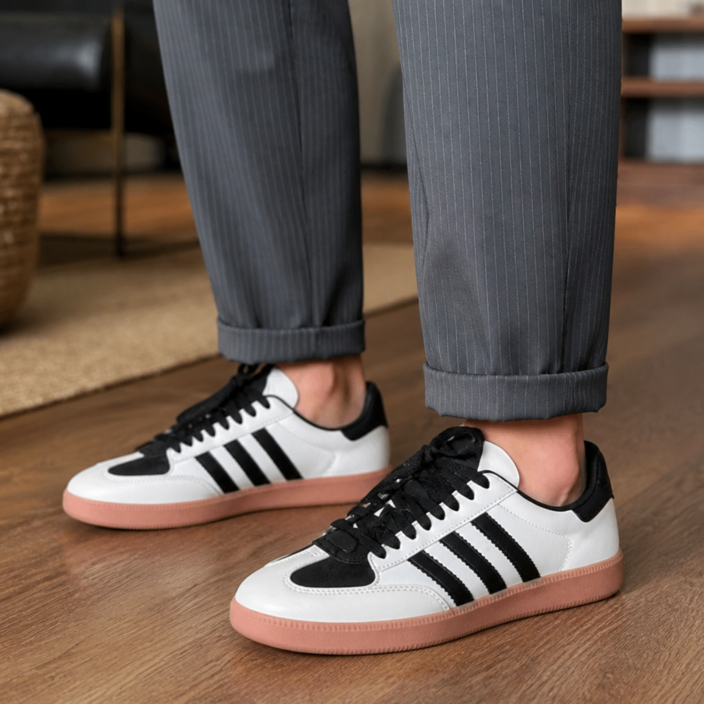 Virelia – Pantaloni drepți cu talie înaltă și dungi fine, personalizate | elesira