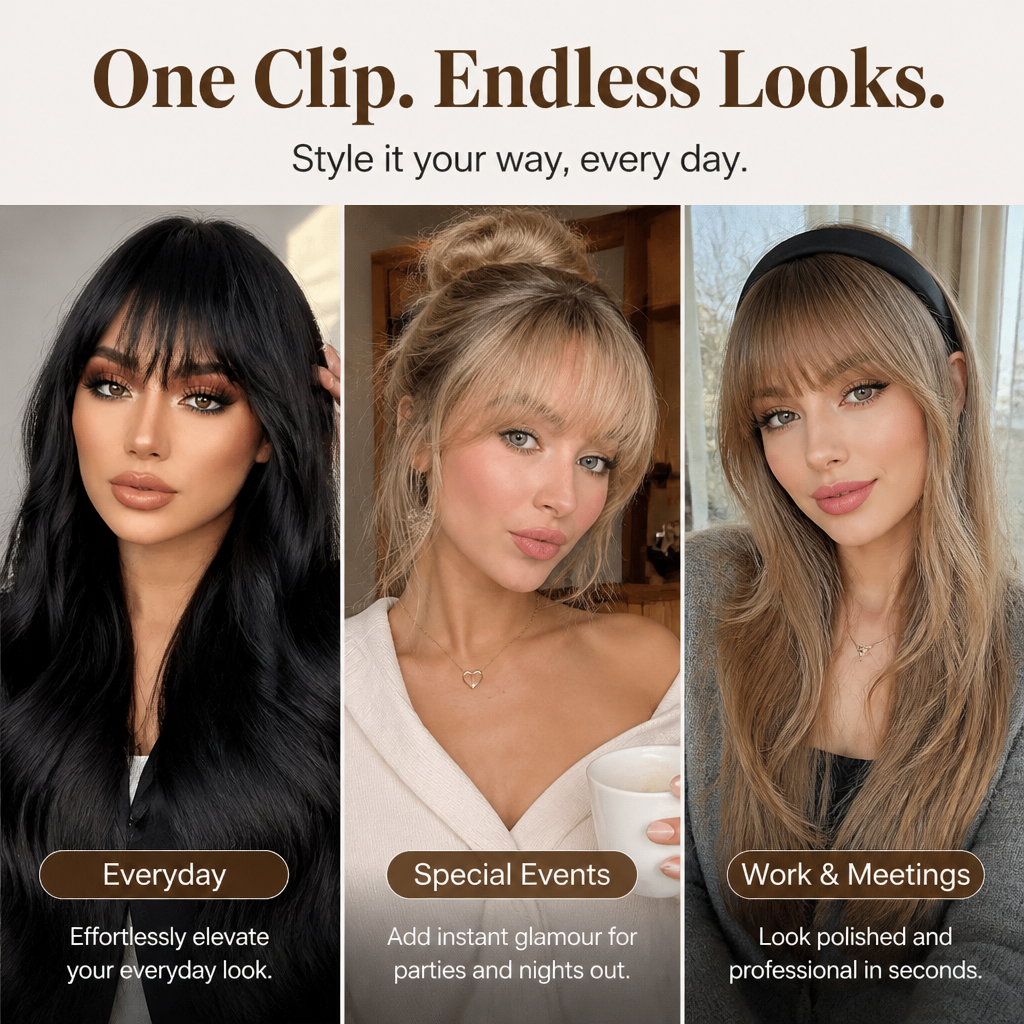 VelvetVeil | Instantly Own Every Room with Effortless, Flawless Bangs | elesira