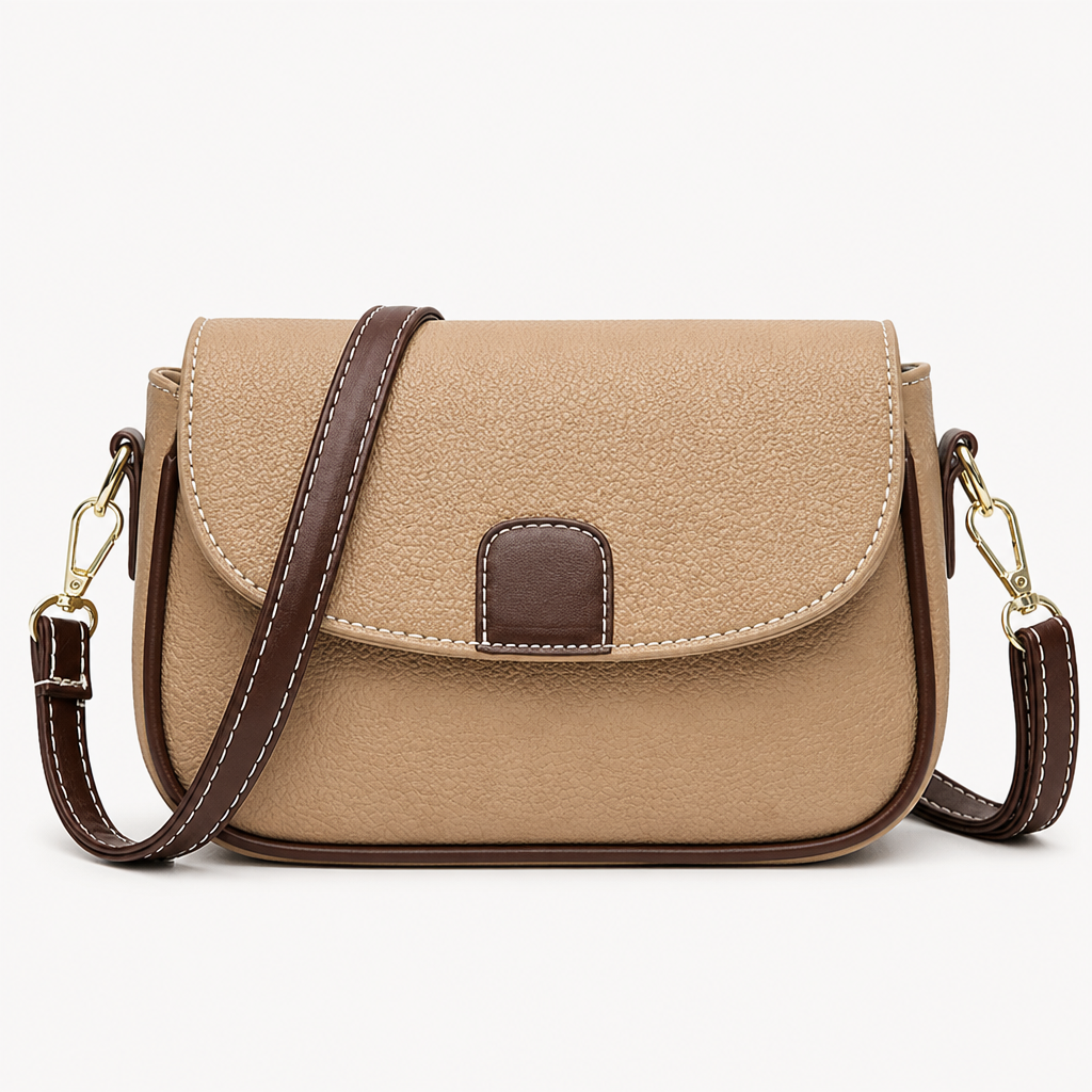 SolaraVera – Timeless Pebbled Leather Crossbody with Magnetic Snap | elesira