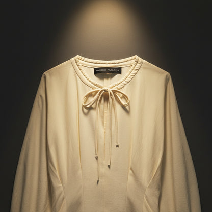 Robe Plissée Cintrée Col Rond