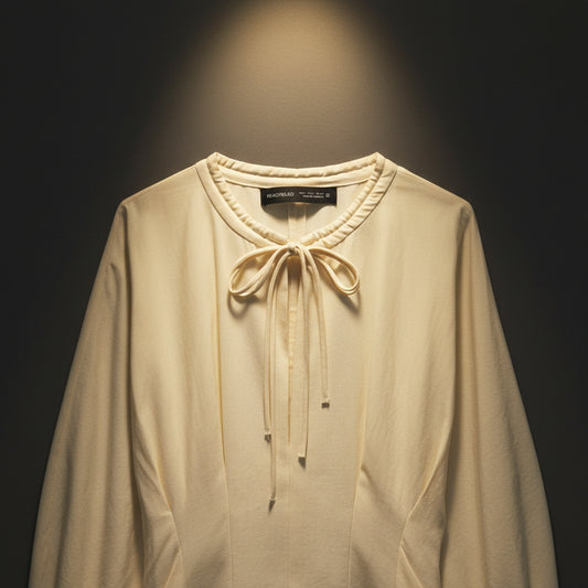 Robe Plissée Cintrée Col Rond