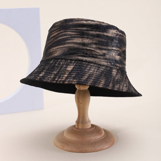 Chapeau Canotier Rayé Doré — Élégance Vacances Femme